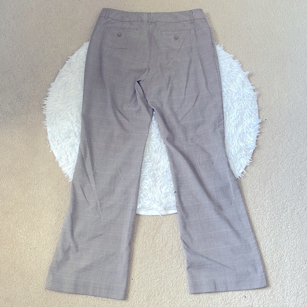 Crazy Horse by Liz Claiborne Brown and Tan Plaid Wide Leg Trousers/Dress Pants - Picture 5 of 6